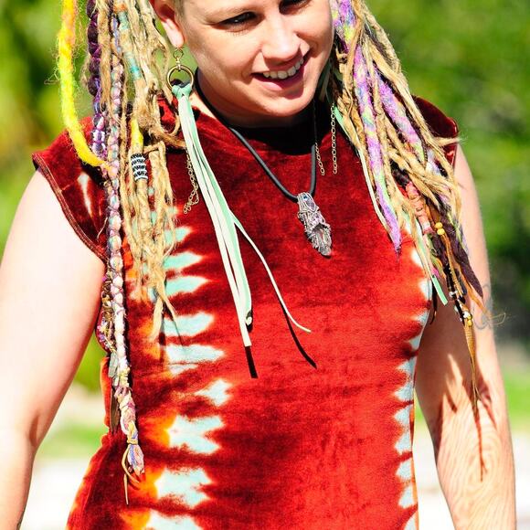 Womens Dress Size Small Tie Dye Baby Doll Handmade Festival Concert Vacation - Picture 1 of 6